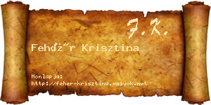 Fehér Krisztina névjegykártya